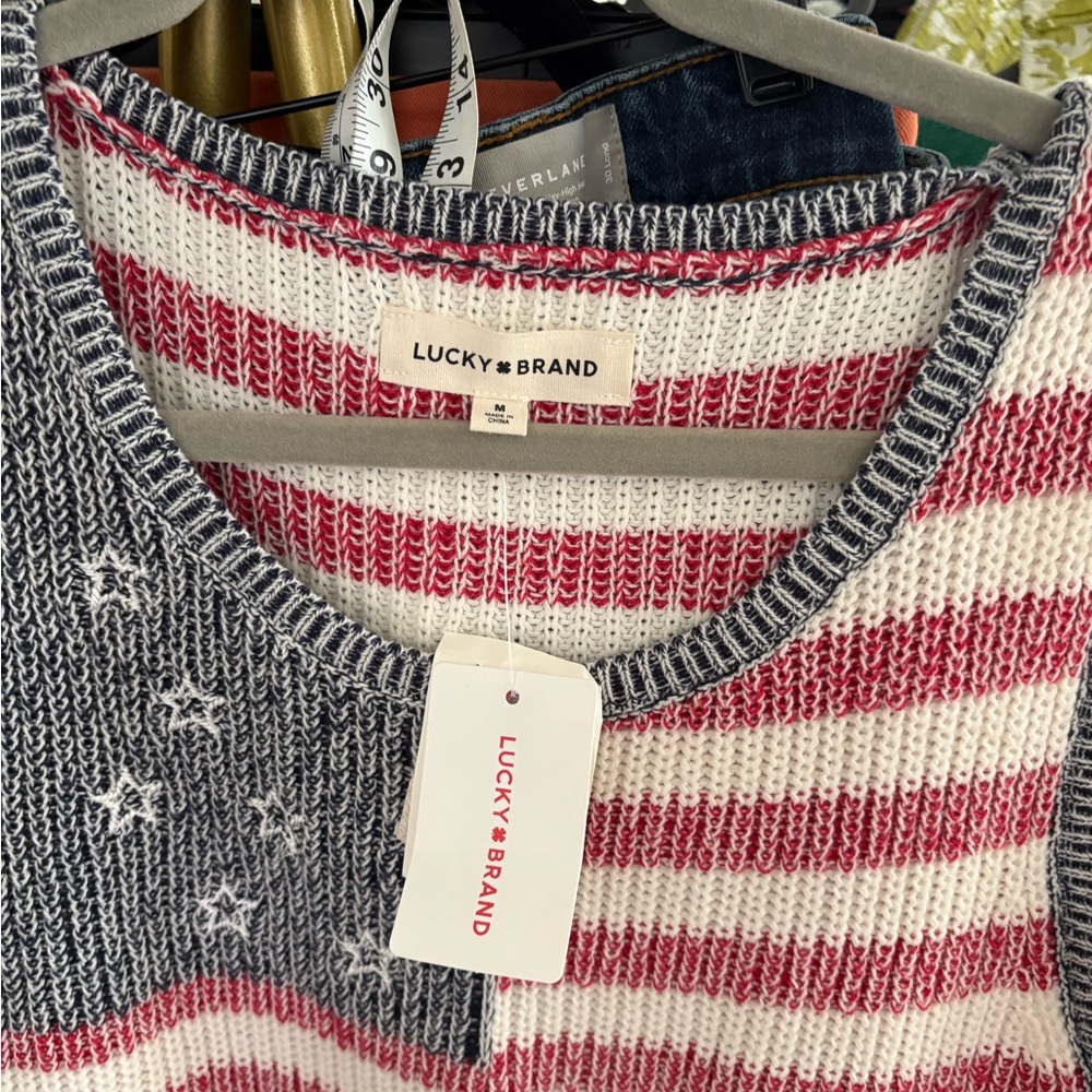 Lucky Brand Patriotic Knit Tank nwt med - Picture 3 of 4